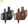 Herramientas de Autodefensa Linterna para Hombre Estuche de Cuero Herramienta Táctica EDC Estuche de Cuero Bolsa de Cintura Plegable Estuche para Cuchillo de Autodefensa Bolsa de Cintura