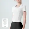 Conjunto de yoga de alta elasticidad con sensación de segunda piel para mujer, polo deportivo de manga corta con cuello en V, de cintura alta, realza los glúteos, controla el abdomen, para correr y fitness
