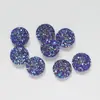 12mm Diamante de Resina Redondo Gipsofila Fundo Plano Superfície de Minério de Diamante Cluster de Cristal Brincos com Relevo e Recesso Acessórios para Joias DIY