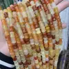 Pedra natural seda dourada jade contas soltas trevo de quatro folhas contas acessórios para joias diy contas de abóbora pulseira de contas colar
