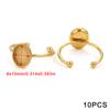 Soporte de anillo pulido de color acero inoxidable que retiene el color DIY Anillo Pinto anillo anillo cara del anillo horno oro incrustado perla soporte de anillo de apertura accesorios