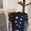 Ropa Unisex para Niños de Primavera y Otoño Camiseta Bebé Elegante Personalidad Infantil Tendencia Estrellas Rayas Falso Dos Piezas Estilo Coreano Top de Moda