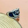 Nuevo Anillo de Pavo Real de Esmalte de Plata Tailandesa para Hombres y Mujeres, Estilo Étnico Versión Ancha Anillo para el Dedo Índice, Ajustable Venta Directa de Fábrica
