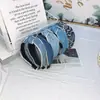 Coreia do Sul Dongdaemun novo tecido jeans listrado presilha de cabelo borda nó central borda larga tiara feminina fabricantes atacado