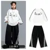 Roupa de Performance Hip-Hop Infantil, Conjunto de Moletom Liso de Manga Longa Hip-Hop para Menino Bonito, Roupa Hiphop da Moda para Crianças de Marca Tendência