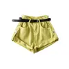 Shorts de Moda para Mujer YPFF Estilo Europeo y Americano Talla Pequeña Pantalones Rectos Dobladillos Tendencia Callejera Vaqueros Lavados de Cintura Alta
