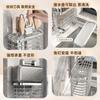 Soporte para cuchillos de cocina de acero inoxidable al por mayor, para colgar en la pared sin perforaciones, tubo para palillos, estante de almacenamiento multifuncional gris, estante de almacenamiento para encimera