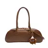 Bolsa de Bowling Feminina 2026 Nova Moda Primavera Retro Versátil Bolsa de Mão de Luxo Bolsa de Ombro Bolsa Transversal