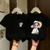 Camiseta de Algodão Puro para Meninas Manga Curta Crianças Maiores Camiseta Casual Manga Curta para Crianças Verão 2026 Novo Estilo Moda Infantil Doce Tendência Marca Camiseta