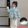 Jaqueta de Inverno Acolchoada de Algodão para Meninas 2026 Novo Estilo Elegante para Meninas e Bebês, Casaco de Algodão Acolchoado Espesso para Crianças, Roupa Externa Quente