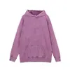 Moletom com Capuz Lavado Desgastado Cor Nova Outono Inverno High Street Street Tendência Nacional Original Ombro Caído Moletom para Homens e Mulheres