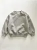 Moletom de Lã Personalizado de Fábrica para Crianças, Solto, para Meninos e Meninas, Estiloso, Cor Sólida, Outono Inverno, Aconchegante, Casual