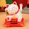 [Tamaño Pequeño] Gato de la Fortuna Solar de 2.5 pulgadas Luz Decorativa para el Interior del Coche Energía Mano que se Mueve Gato Lindo Abriendo la Fortuna