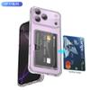 Adecuado para Manzana Coreana 18Pro Anticaída Portatarjetas Integrado Funda Protectora de TPU 17 Agujeros Finos Lateral Transparente Funda para Teléfono con Ranura para Tarjeta