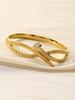 Pulsera de Acero Inoxidable Personalidad Exagerada Cruz Clavo Diamante Pulsera Chapada en Oro de 18K Pulsera de Moda