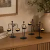 Adorno de Candelabro de Hierro Forjado Estilo Europeo Decoración Creativa para Sala de Estar Portavelas Prop para Cena Romántica a la Luz de Velas en Restaurante