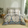 Juego de sábanas con estampado floral digital de tres piezas para comercio exterior transfronterizo, estilo europeo y americano, juego de ropa de cama cepillada
