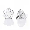 Pendientes de Aleación de Titanio F136 con Base Redonda, Circonita Cortada Flor de Cerezo, Clavos para Hélice Auditiva, Joyería con Base de Copa, Clavos para Labio con Circonita Flor de Cerezo Engastada en Garras