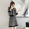 Conjunto Casual da Moda para Pessoas Baixas, Suéter Pequeno Fragrante Feminino de Outono e Inverno, Saia em A, Conjunto de Saia Tricotado de Duas Peças
