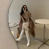 2026 Nova Tendência Super Confortáveis Botas Longas Marrons Apontadas Acima do Joelho Slim Salto Fino Cano Alto Elásticas Femininas
