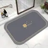 Alfombrilla de baño de Diatomeas con Patrón de Letras Minimalista, Absorbente de Agua, Secado Rápido, Antideslizante, Resistente al Desgaste, Resistente a la Suciedad, Alfombrilla para Suelo del Hogar