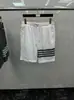 Directo de fábrica TB pantalones cortos finos ajustados de cuatro rayas ropa tipo piel con capucha protectora solar para hombre y mujer traje de pantalones casuales para playa