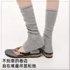 Calcetines holgados para niña estilo Miu inspirados en el ballet, calcetines negros y blancos sin pies, adelgazantes, con borde enrollado y puño suelto, calcetines de verano para chanclas