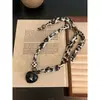 Caracol Trepando Casa Estampado Leopardo Maillard Cadena para Suéter Cadena Clavicular Accesorios para Mujer Otoño e Invierno Diseño de Nicho