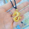 Colgante de dragón dorado de Vietnam, colgante de dragón dorado del zodíaco, latón chapado en oro artificial, collar dominante para hombres
