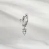 Pendientes de Aro con Colgante de Corazón y Lazo Frescos, Dulces, Hermosos e Inteligentes Estilo Coreano Modernos Simples Elegantes con Aguja Recta para Perforación de Oreja
