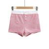 N23-25 Primavera Temprana Nuevo Estilo Europeo y Americano Rayas Contrastantes Cintura Alta Tres Botones Simples Hogar Casual Shorts Base