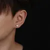 Aretes de circón ovalados para hombre, aretes de diseño simple de nicho hip-hop, accesorios de alta gama modernos y versátiles para mujer