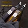 Garrafa Doméstica de Vidro para Controle de Óleo Etiqueta de Aço Inoxidável Pote de Óleo Garrafa de Molho de Soja Garrafa de Vinagre Garrafa de Vinho Quadrada Reembalada Garrafa de Tempero de Cozinha
