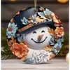 Colgante Decorativo para Árbol de Navidad Nuevo Transfronterizo Acrílico Plano Redondo Decoración de Muñeco de Nieve Navideño Colgante