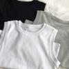 Regata de Verão Casual Cobrindo as Laterais dos Seios, Ajuste Slim e Versátil para Mulheres, Camiseta Regata Lisa Sem Mangas, Top Casual para Usar por Baixo ou como Sobretudo