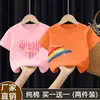 Camiseta de Manga Corta de Verano para Niños y Niñas Mayores Algodón Puro 2025 Nueva Ropa Familiar Estilo Dibujos Animados Camisa Top Holgado