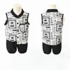 Ropa de Verano para Bebé, Trajes para Niños, Conjunto de Chaleco y Shorts Geométricos en Blanco y Negro para Niños, Conjunto de Dos Piezas, Elegante