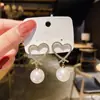 Brincos Elegantes de Pérola de Cristal com Agulha de Prata 925 2023 Nova Moda Elegante Alto Padrão Luxo Leve Brincos Exagerados para Mulheres