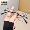 M90128 Nuevos Armazones de Gafas Artísticos de Marco Pequeño Poligonal para Hombres y Mujeres, Adecuados para un Aspecto Natural, Luz Azul Anti-Azul, Se Pueden Montar con Lentes Graduados