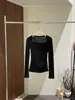 HOO Otoño Nuevo Suéter de Punto Jacquard Texturizado de Lana Francesa para Mujer Casual Versátil Cuello Cuadrado TB4218