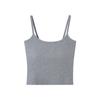Camisola de Algodão Fina de Verão com Bojo 2320, Pode Ser Usada por Fora, Camada Base Feminina com Lindo Design nas Costas
