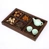 Bandeja de té de estilo japonés personalizada para el hogar, juego de té de madera maciza, bandeja de regalo para frutos secos, caja de almacenamiento dividida, bandeja para refrigerios, bandeja de té de estilo chino