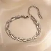 Transfronterizo Europeo y Americano Lujo Accesible Gama Alta Acero de Titanio Cadena Retorcida Chapado en Oro Collar Pulsera Nicho Simple Joyería de Acero Inoxidable
