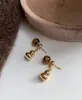 Brincos Meilade em Forma de Cabaça com Pedra Olho de Tigre, Dupla Utilização, Design Único, Estilo Chinês Retro Outono/Inverno para Mulheres