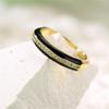 Australia y antigua fuente transfronteriza de moda europea y americana anillo de apertura geométrico simple de cobre micro-incrustado con circonita anillo colgante de 8 colores