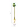 Cuchara tenedor de acero inoxidable, vajilla, juego de cuchara y tenedor de frutas de dibujos animados, cuchara para mezclar café, tenedor de frutas, cuchara de postre