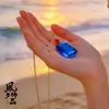Colar com Pingente de Paz e Segurança em Formato de Pão, Item de Moda Popular para Transmissão ao Vivo, Corrente de Suéter de Jade Simples e Elegante Pingente Atacado