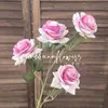 Nova Rosa Bicolor de 4 Cabeças Flor Artificial Flor de Casamento Enfeites de Decoração para Casa Rosa Exquisita