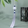 Borla de Jade Blanco Bicolor Borla de Loto de Jade Blanco Flecos Estilo Retro Hanfu Colgante de Oreja Material DIY Abanico Bigote de Abanico Colgante
