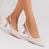 Tacones Rojos de Tacón de Gatito, Nuevo Estilo Otoño, Tacones Simples, Punta Fina, Talón Abierto, Sandalias de Tacón de Moda Casual para Mujer